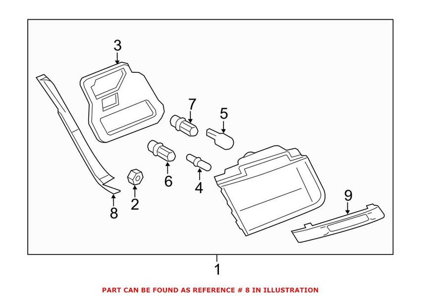 BMW Tail Light Cover - Rear Driver Left 63217206389